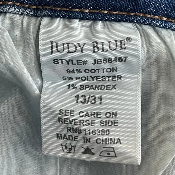 Judy Blue High Rise Heavy Distressed Flare Jeans - Picture 11 of 12
